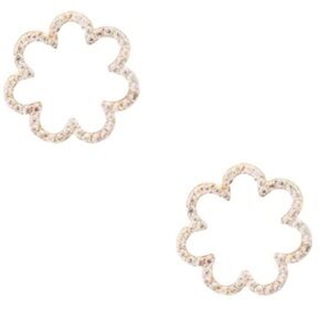 Kate Spade Scrunched Scallops Pavé Flower Stud Earrings - Gold